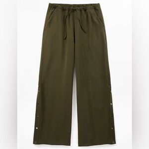 Athleta Forest Green Snap Trouser Pants Small Tall
